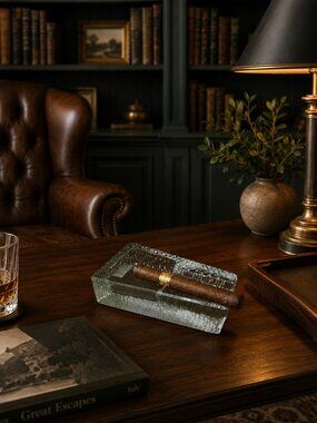 Heavyweight Glass Cigar Ashtray